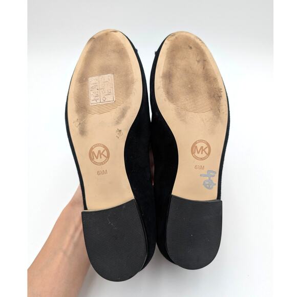 Michael Kors Natasha Suede Gold Star Loafers Women's Black Size US6.5M EU36.5 - Picture 8 of 12